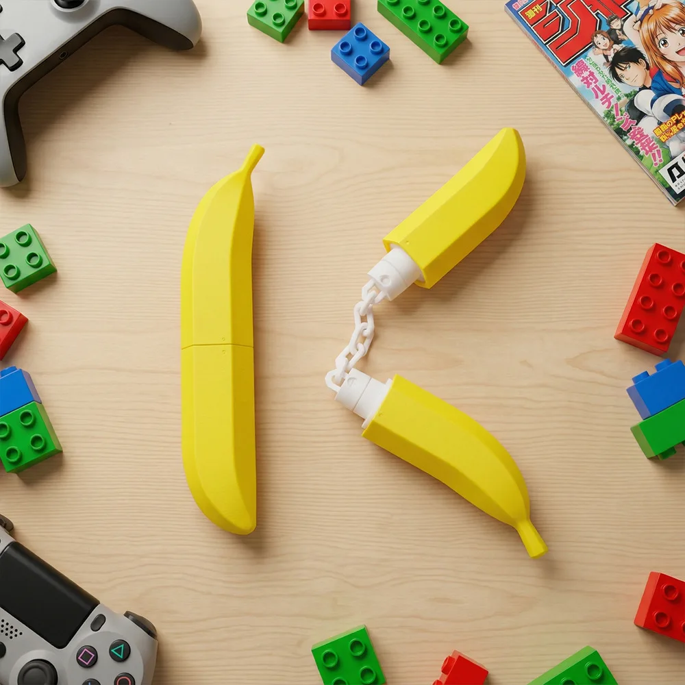 Banana Nunchaku 3D Model, Exquisite Fruit Themed Nunchaku