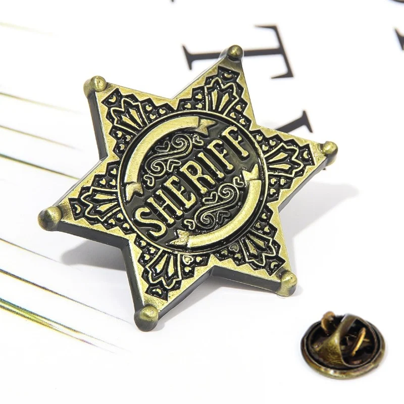 Vintage Adults Sheriff Badge Brooches Deputy Governor County Police Costume Honor Medal Western Cowboy Kids Gifts Toy Wholesale