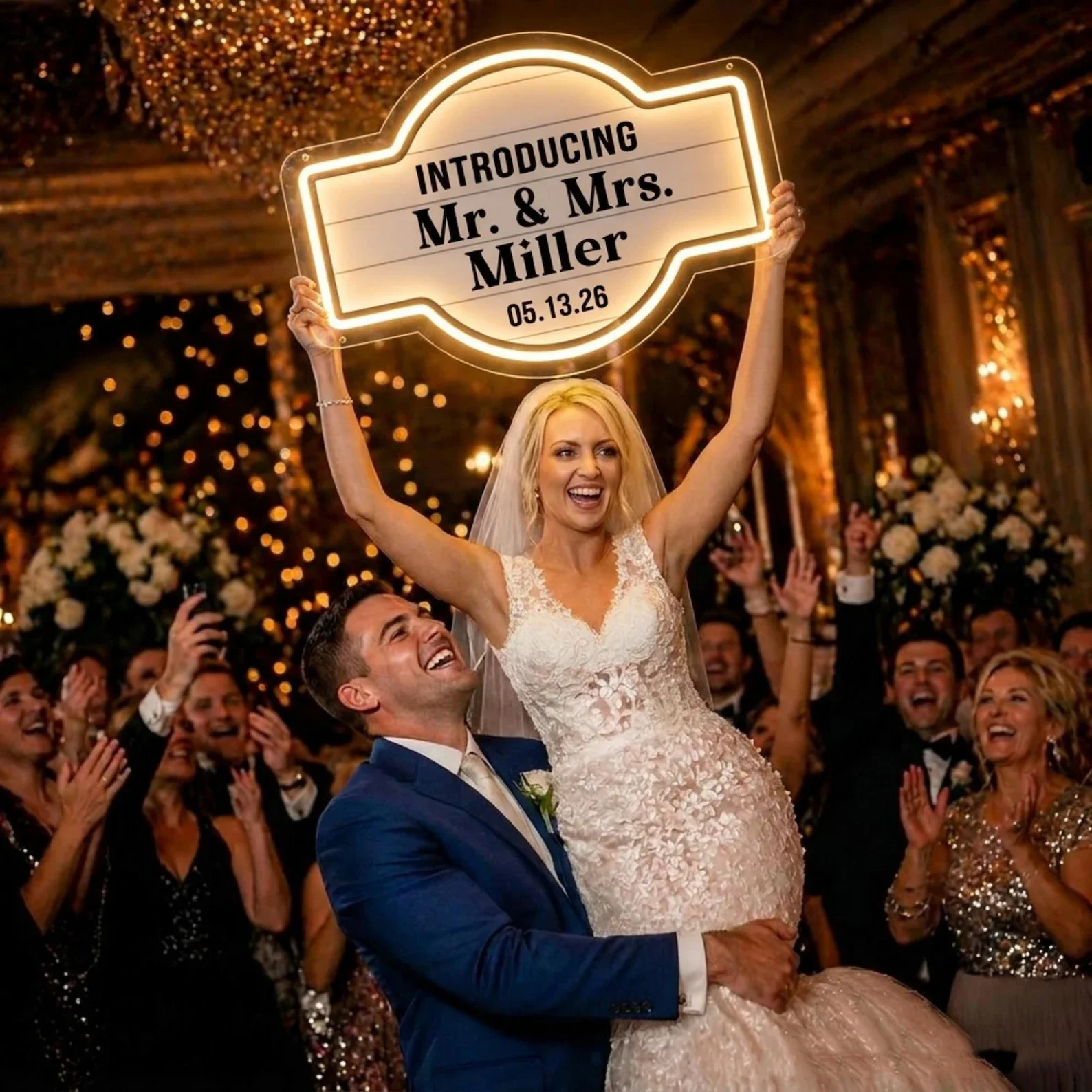 Personalized Wedding Bottle Service Sign, Custom Marquee LED Light, Wedding Reception Bar Decor, Bridal Party Event Decoration