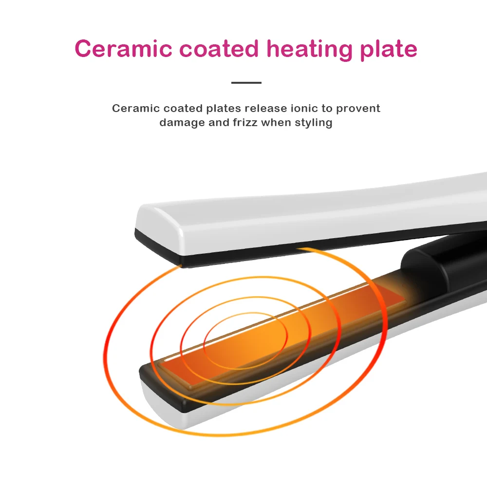 Professional Cordless Mini USB Hair Straightener Create Straight and Curled Styles Titanium  Ceramic Plates view 4