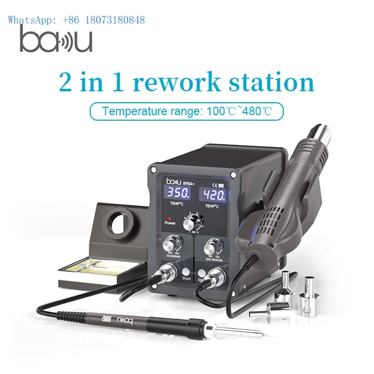 

Baku 2 in 1 bga rework station ba-898A+ Advanced temperature control hot air station for repair tools mobile phone