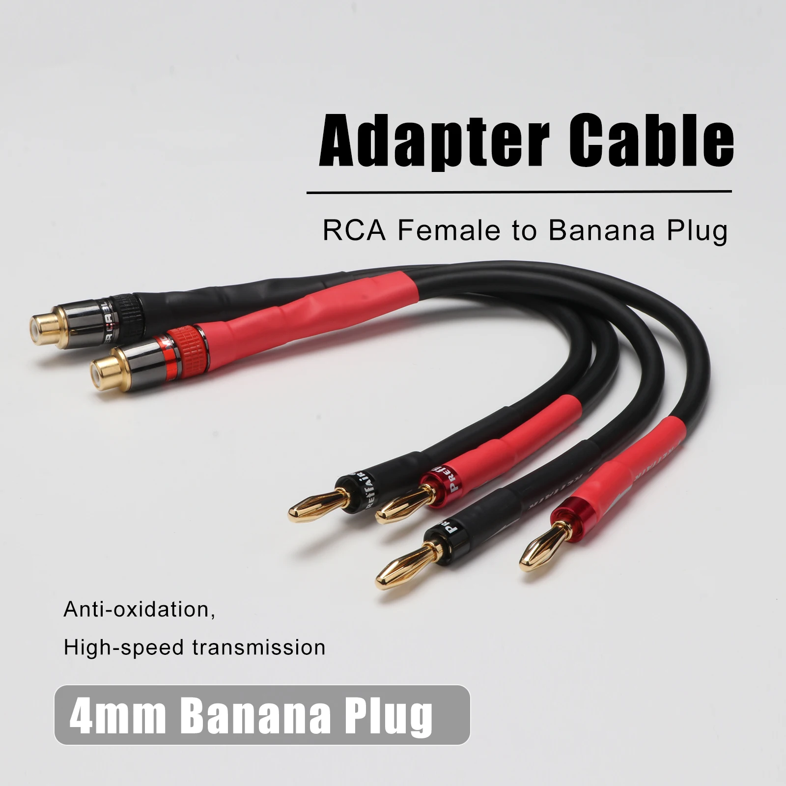 HiFi RCA-Buchse auf 2 Bananenstecker Adapterkabel RCA-Audiokabel für Verstärker Lautsprecher Adapterkabel 4mm Bananen-Lautsprecherkabel – Detail 5