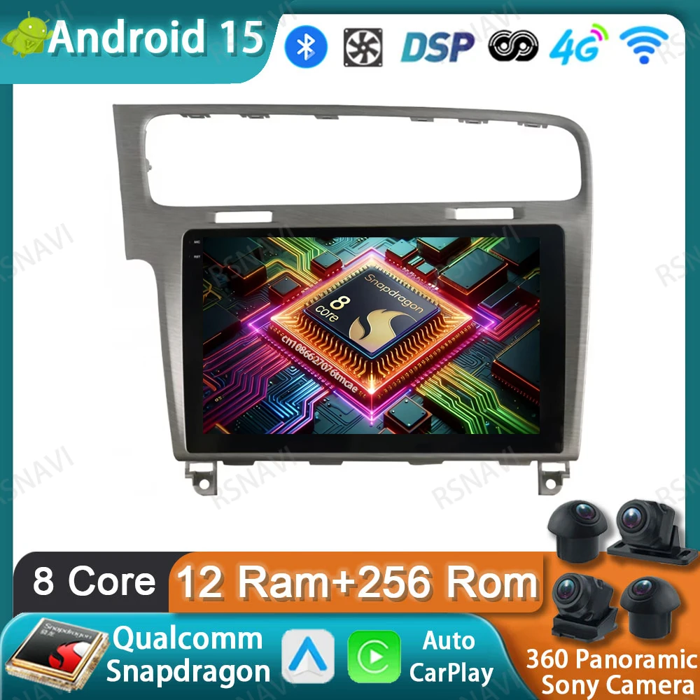 

Car Radio Android 15 For Volkswagen VW Golf 7 MK7 GTI 2013-2017 Viedo Player Autoradio Qualcomm Wireless Carplay Auto Head Unit