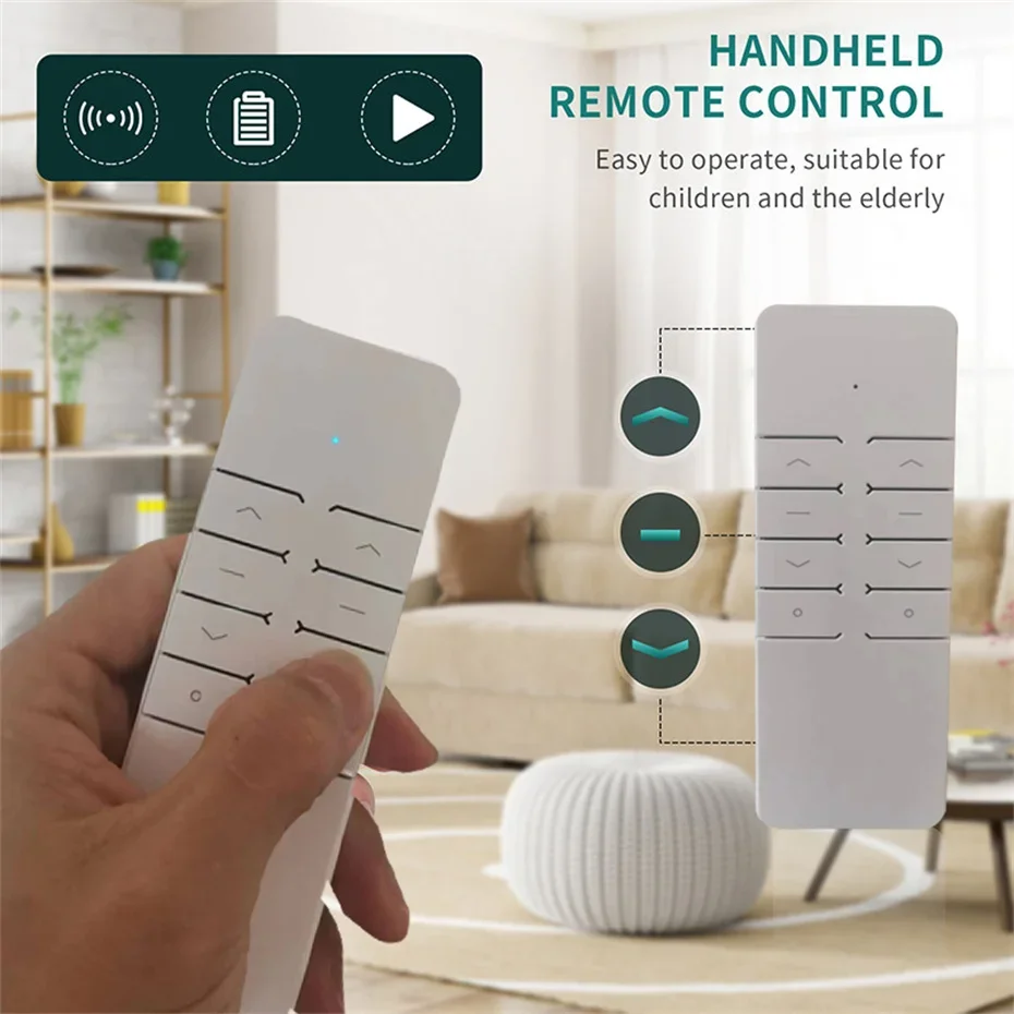 Tuya-Smart Curtain Motor com controle remoto, Wi-Fi, curto, RF433, 2ch, controle de voz inteligente, Alexa, Google Assistant, Alice