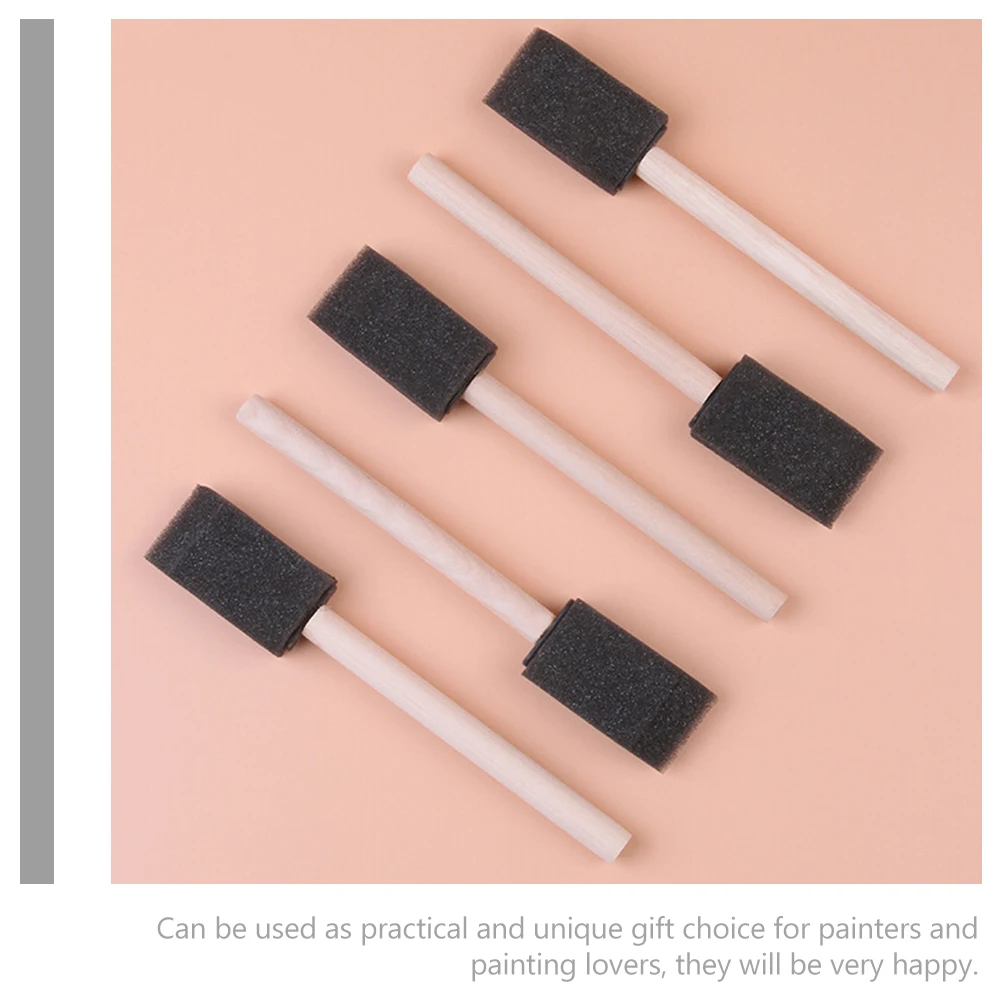 40 قطعة من فرش إسفنجية بمقبض خشبي للرسم اليدوي، لوازم الألوان المائية الزيتية، أداة رسم الرغاوي #3
