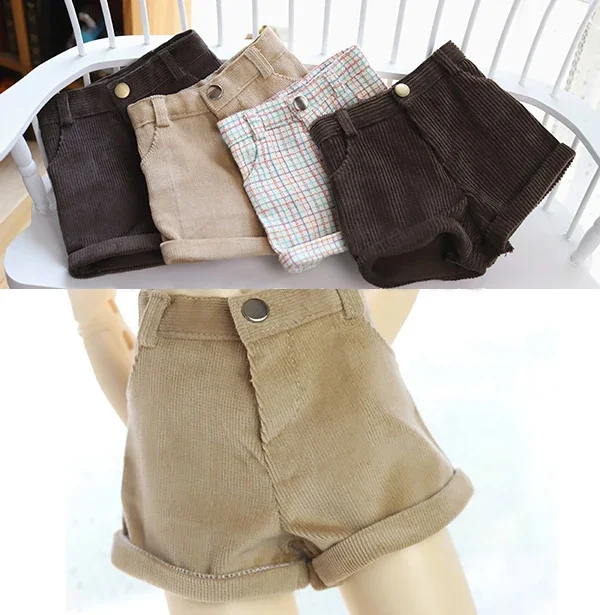 G10-095 children toy 1/3 1/4 uncle  bjd sd doll's props Accessoriess  clothes Plaid chino cuff shorts pants 1pcs