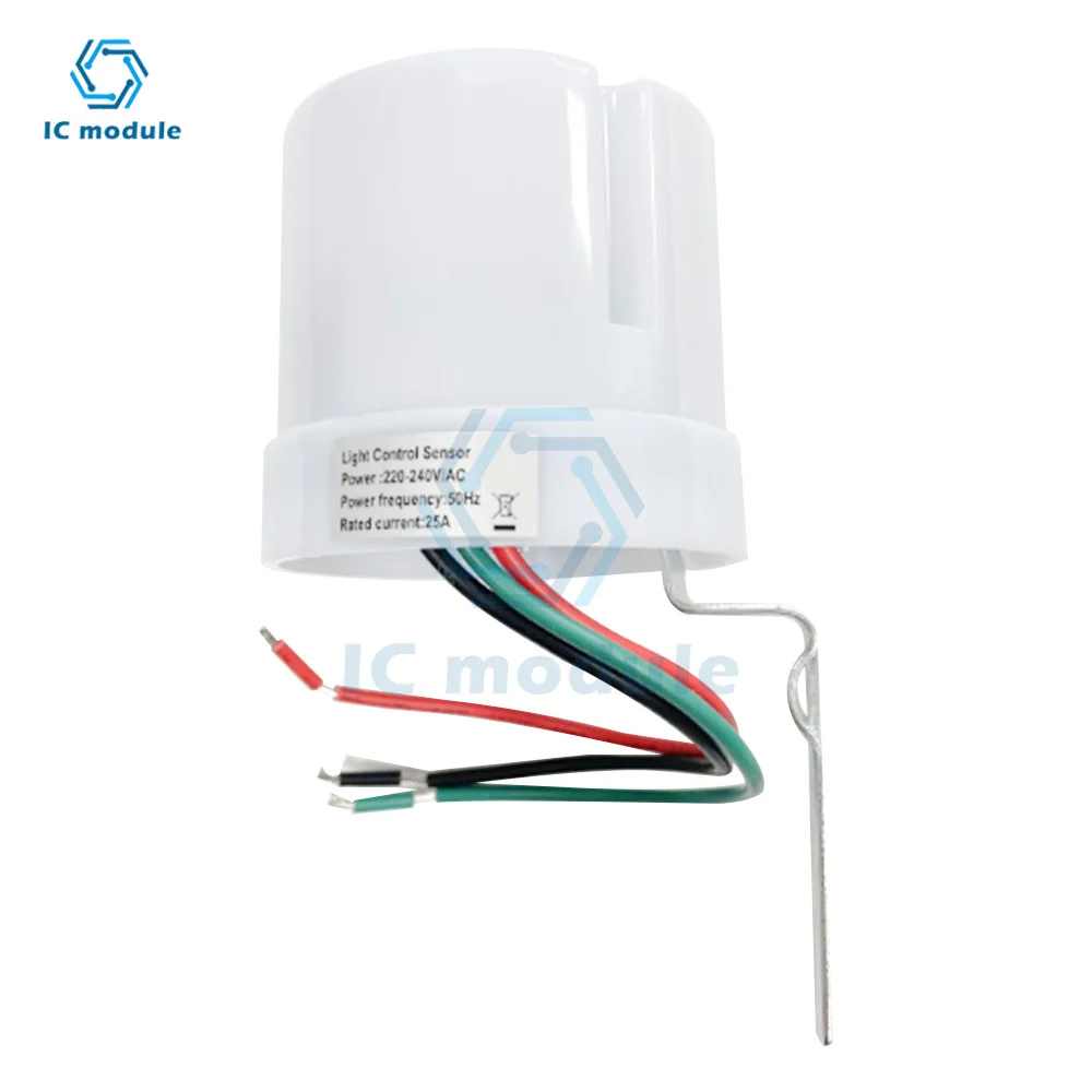 Photoelectric sensor light switch AC 220V 25A Light control sensor automatic photocell switch for lamps