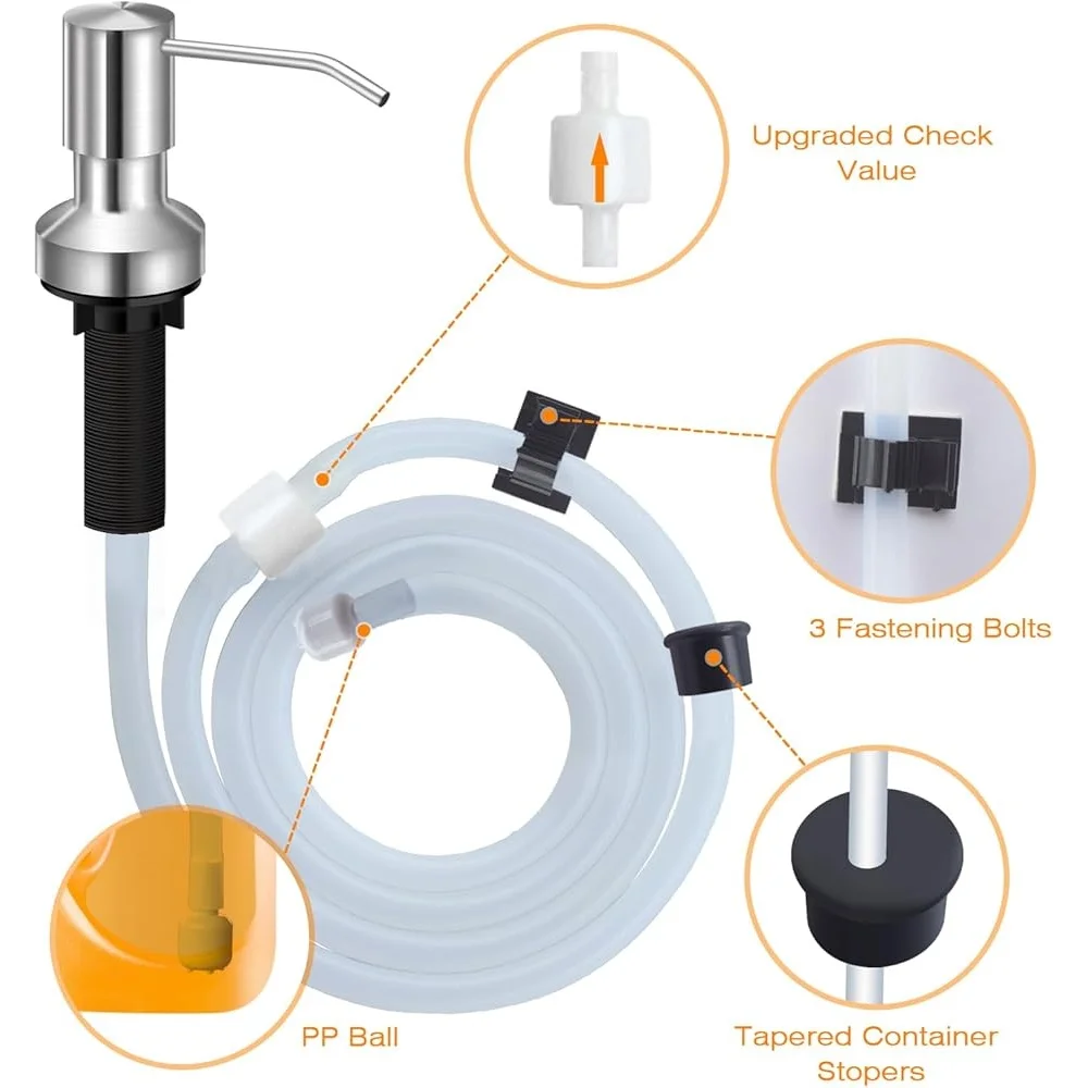 المدمج في موزع الصابون بالوعة 47in تمديد أنبوب عدة دائم الصدأ برهان الفولاذ المقاوم للصدأ سهلة التركيب مكافحة تسرب الملحقات