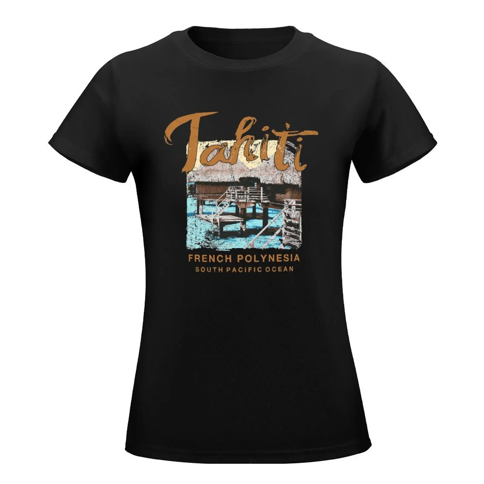 Tahiti Over Water Bungalow French Polynesian T-Shirt anime clothes animal prinfor t-shirt dress for Women plus size