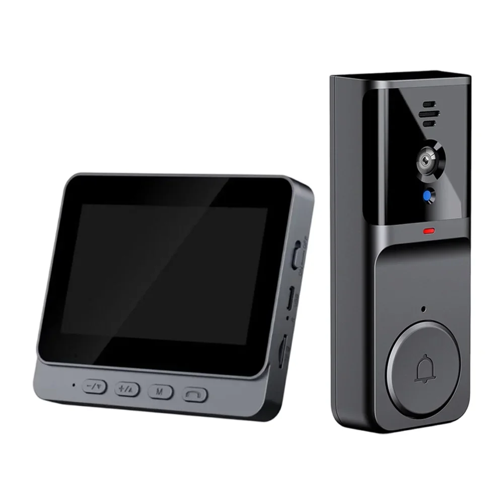 4.3 inch Wireless Doorbell with Visual Monitoring Display and Bidirectional Intercom for Enhanced Residential Security