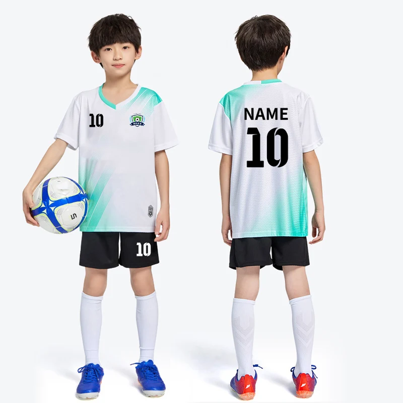 Children Football Jerseys shorts Boys Girls Soccer Clothes Set Short Sleeve Football Uniforms  Kids Soccer Tracksuit Jersey