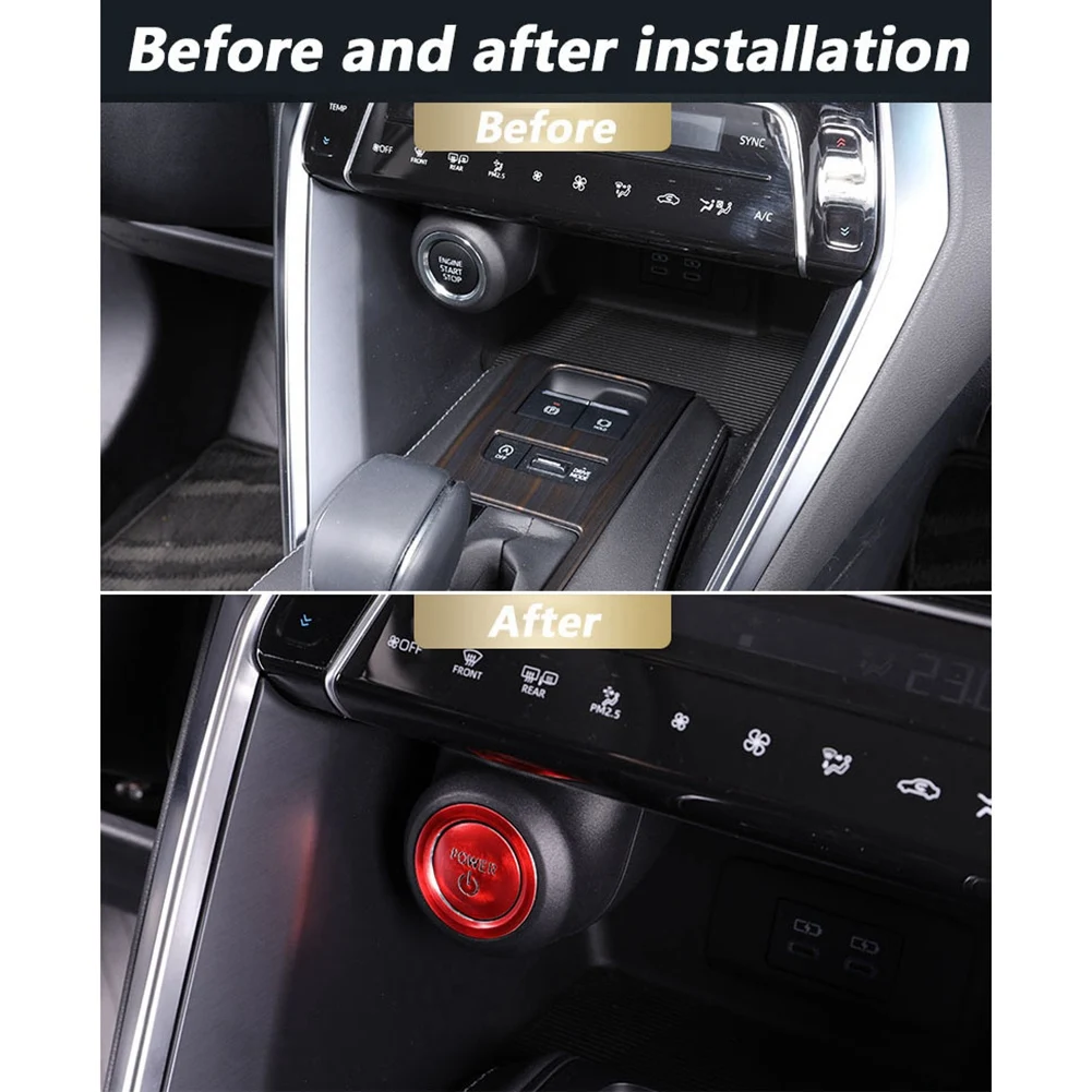 Leading-For Toyota Harrier Venza 2020-2022 Car Engine Start Switch Button Sticker Cover Trim Decoration Patch Accessories