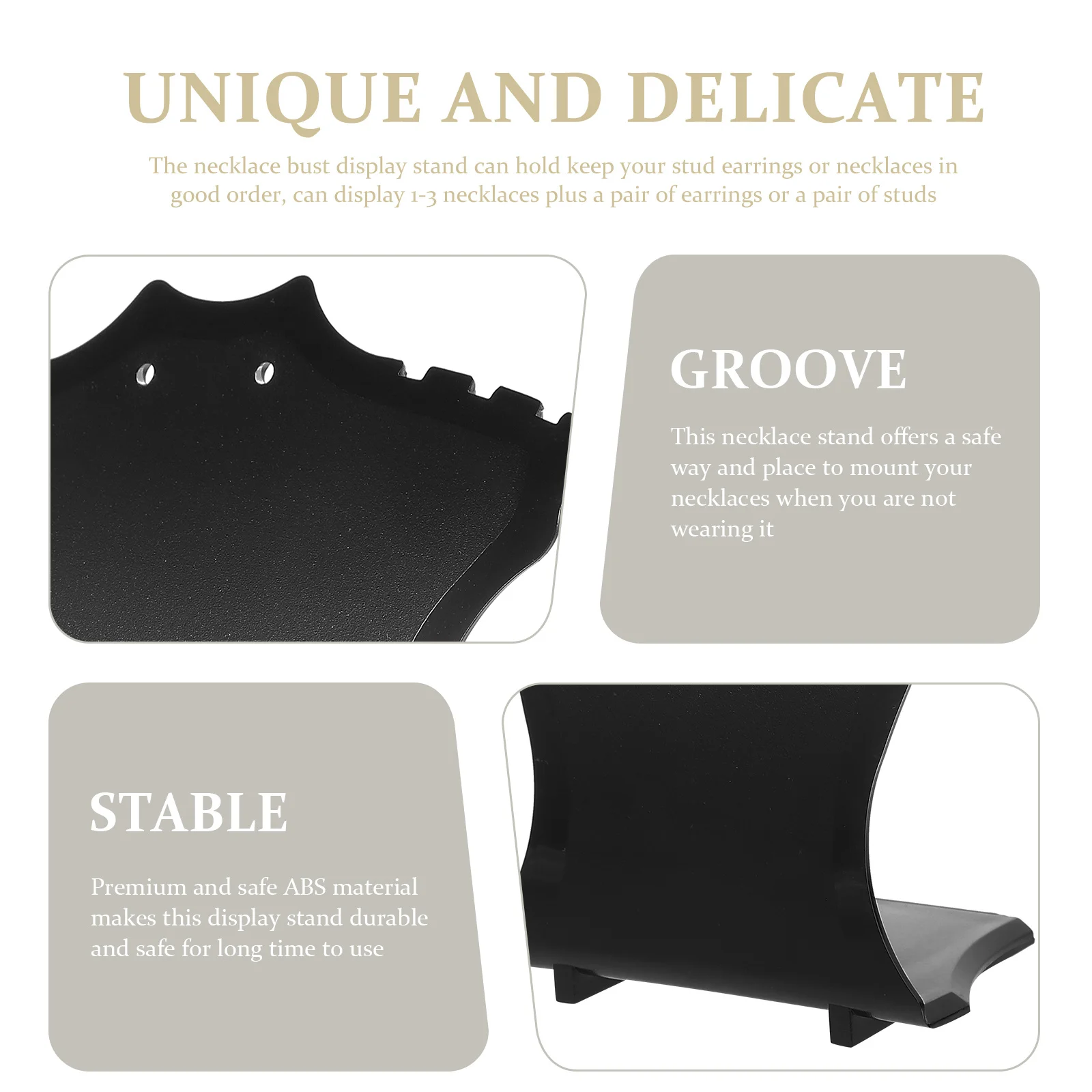 

6Pcs ABS Necklace Display Stands Simulated Human Neck Shape Design Earring Organizer Home Decorative Jewelry Holder