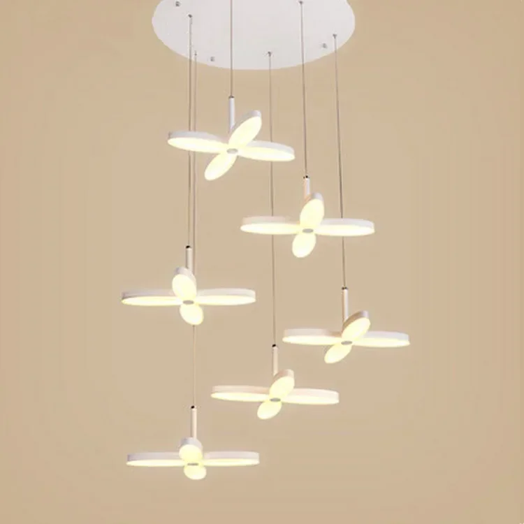 

Modern simple LED restaurant chandelier creative clover three head study bar hotel decoration lamps