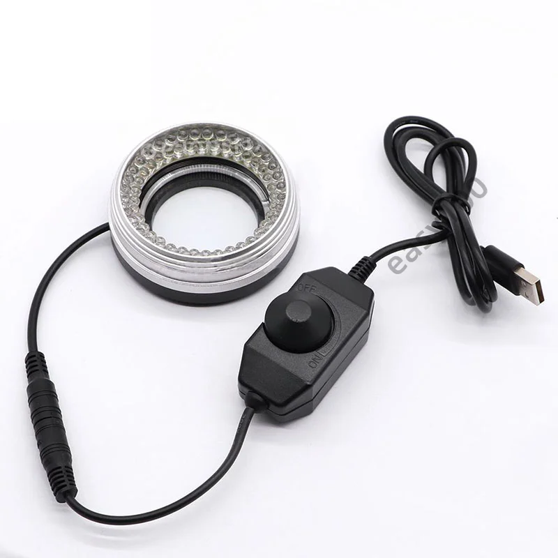 72 LED Ring Light Microscope Illuminator Adjustable Dimmer Source for Monocular Binocular Stereo Trinocular