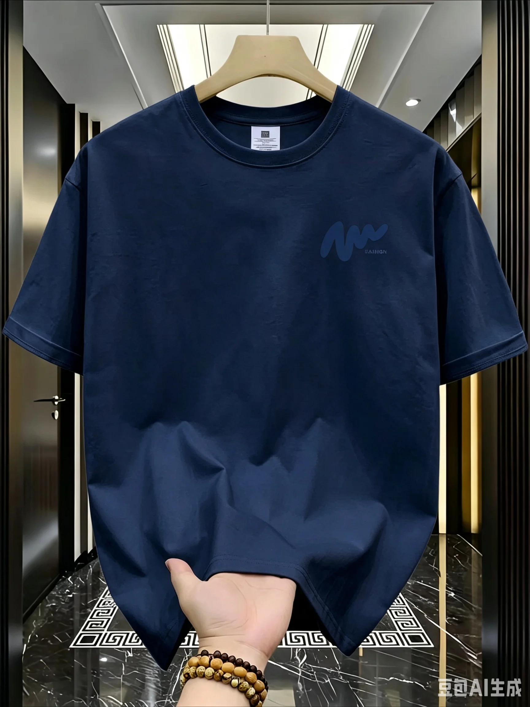 2026 Heißer Verkauf Herren Sommer Lässiges, lockeres, modisches, schlichtes T-Shirt mit Buchstabenmuster, bedruckt, bequem, Rundhals, Kurzarm – Detail 4
