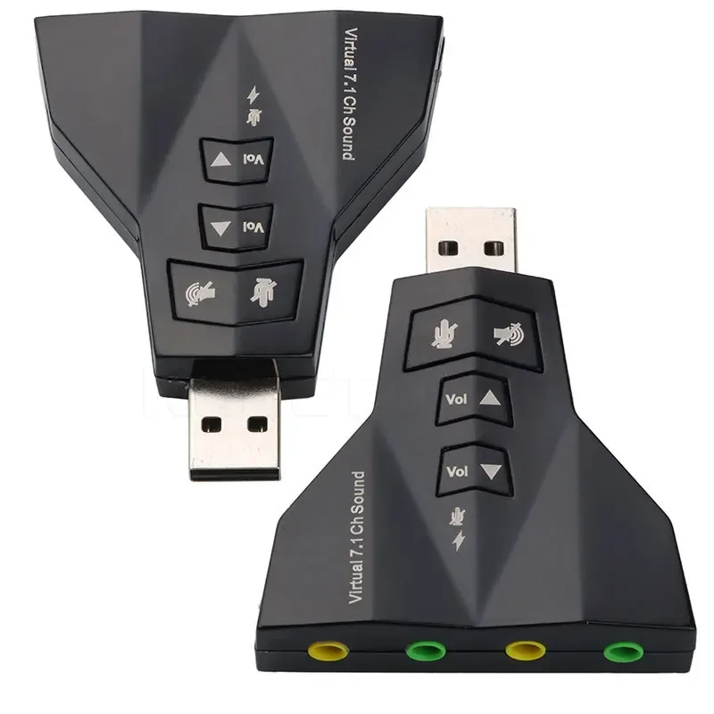 7.1 USB Sound Card External USB Audio Double Adaprter USB To Jack 3.5mm Earphone Micphone for Computer Notebook Win