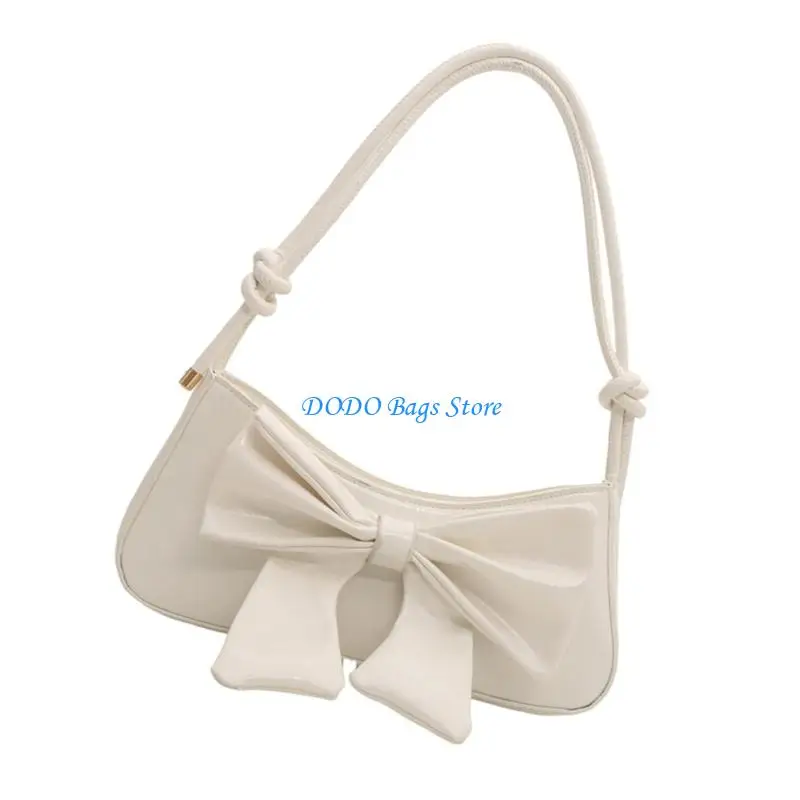 Shoulder Bag Bowknot Purses Soft Leather Crossbody Handbags with Adjustable Strap Small Hoboes Bag for Women Girls Gifts