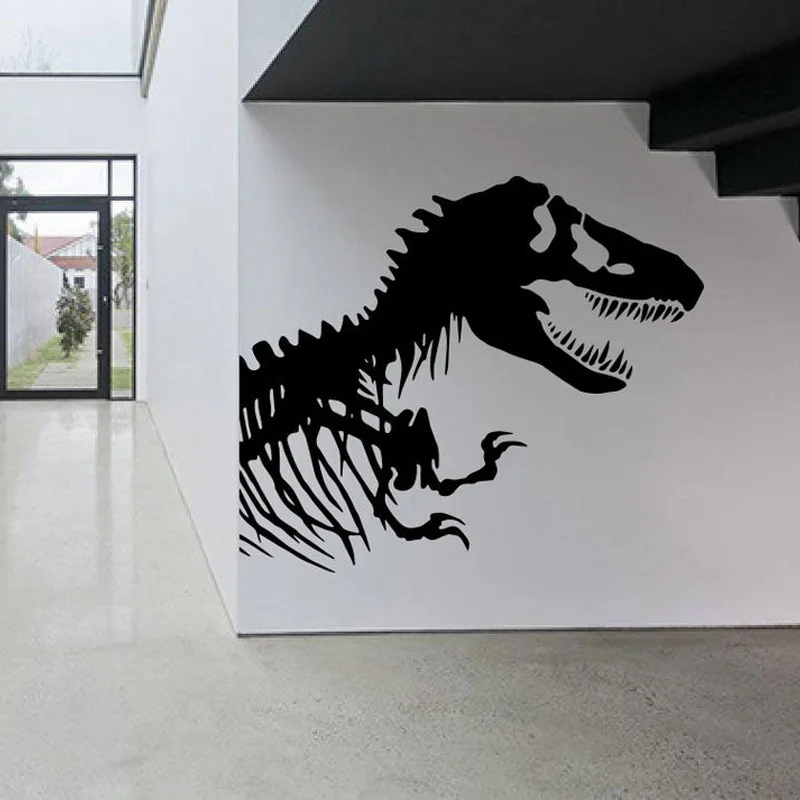 

Dinosaur Tyrannosaurus Skeleton Skull Wall Sticker Vinyl Home Decor Kids Baby Nursery Room Cut Wall Decal Transfer Mural A662