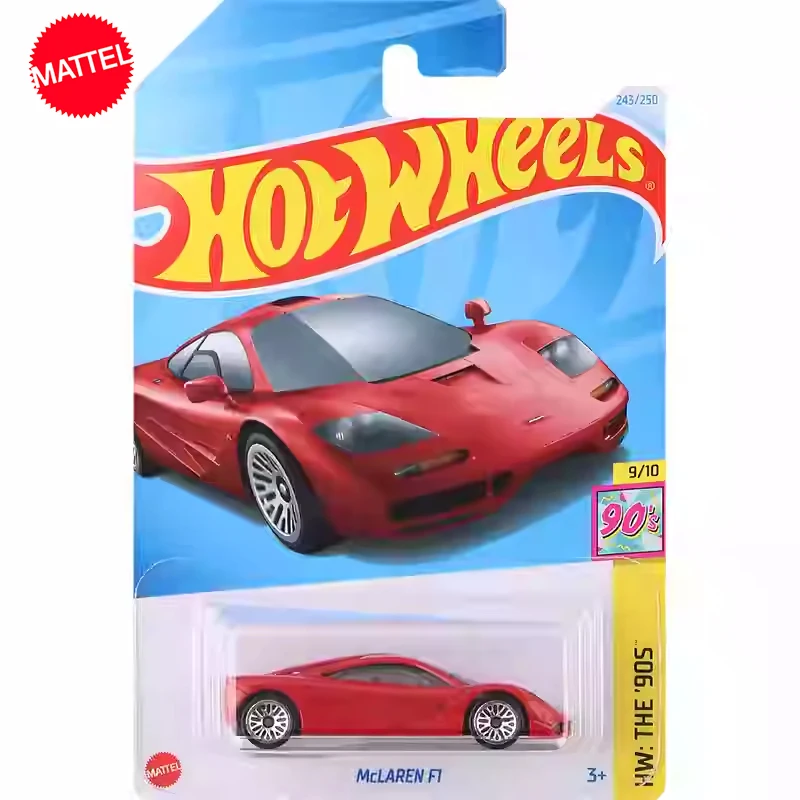 Original Hot Wheels Car Mclaren F1 Toy for Boy 1/64 Diecast Vehicles Alloy Model Carro The 90s Collection Juguetes Birthday Gift