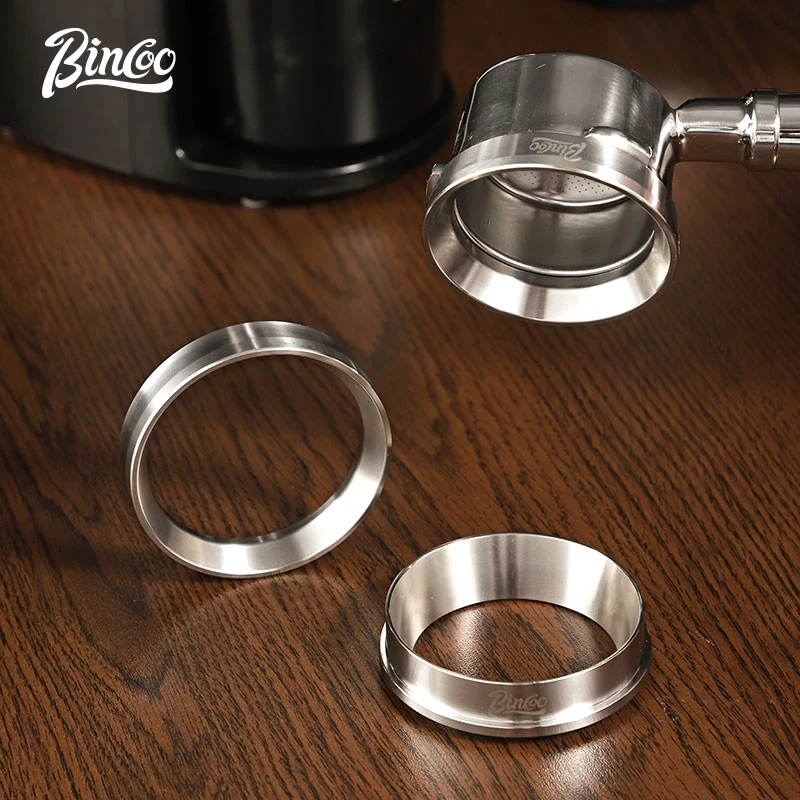 

Bincoo Italian Coffee Handle With Magnetic Powder Ring, Anti-Flying Powder Ring 51/58mm Stainless Steel Anti-Sprinkling Powder C