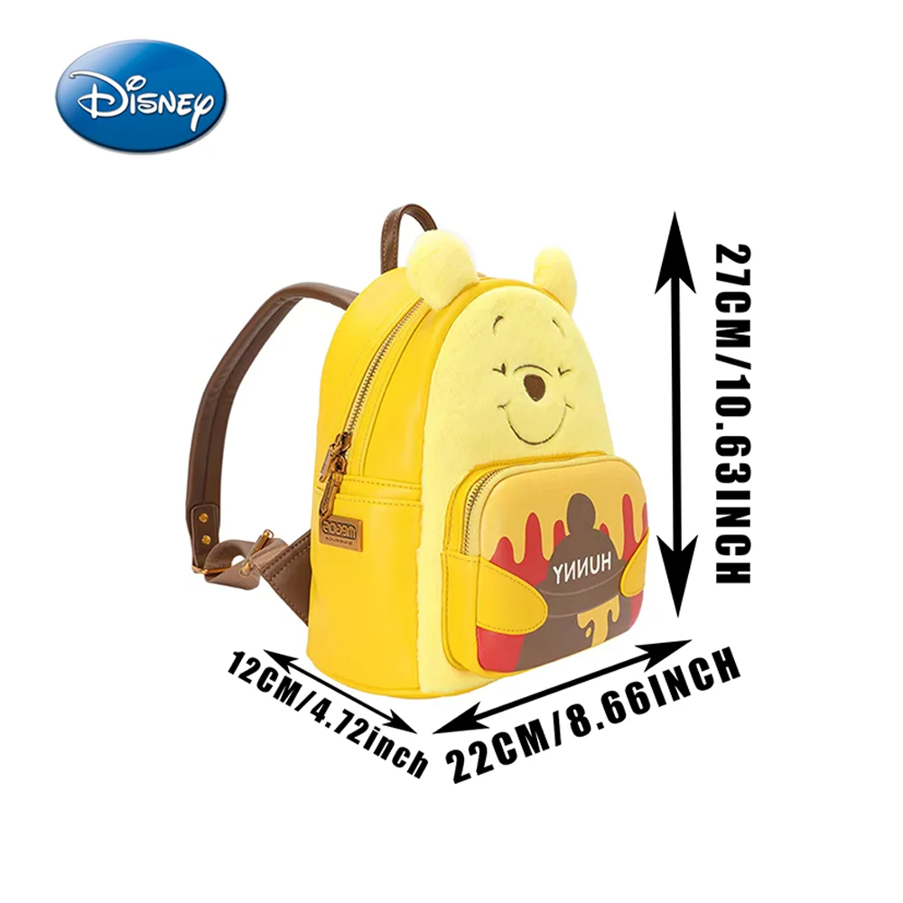 1PC Disney Officially Licensed Winnie The Pooh Cartoon Shoulder Bag Fashionable Exquisite Large Capacity Party Backpack