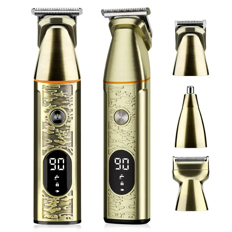 Unicorn  bag Custom Logo 4 in 1 Grooming Kit LED Display hair trimmer Cordless Hair Cutting Machines clipper Kit With Stand