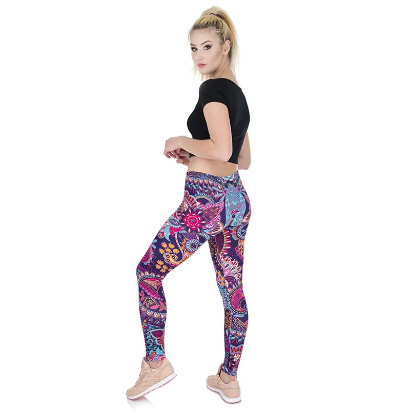 DeanFire Super Soft Stretch Mandala Flowers Print Fitness Leggings Sexy Silm Legins High Waist Trouser Women Pants