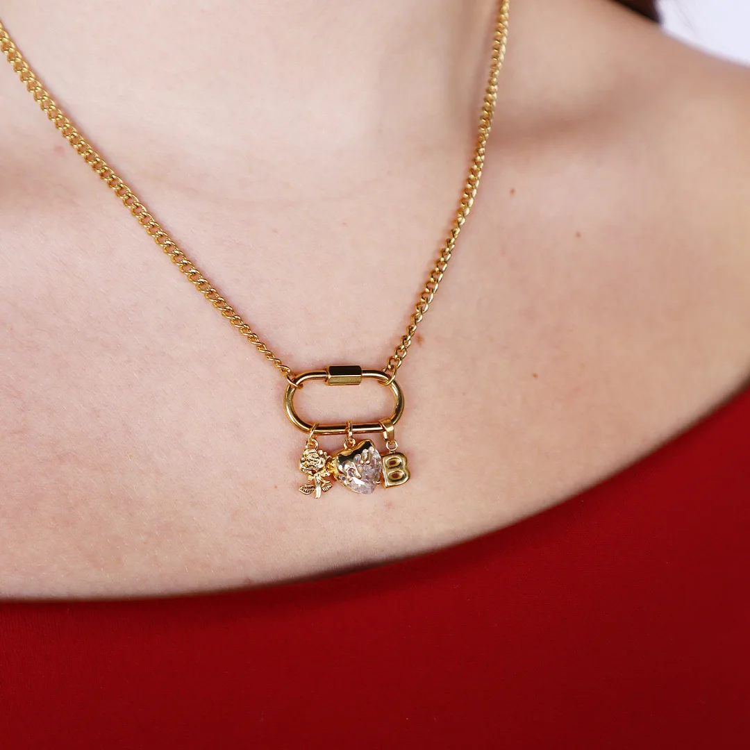 INS DIY Making Charms Gold Color Heart Cupid Bear Cute Rainbow Rose Rainbow Pendant For Bracelet Necklace Accessories Gifts