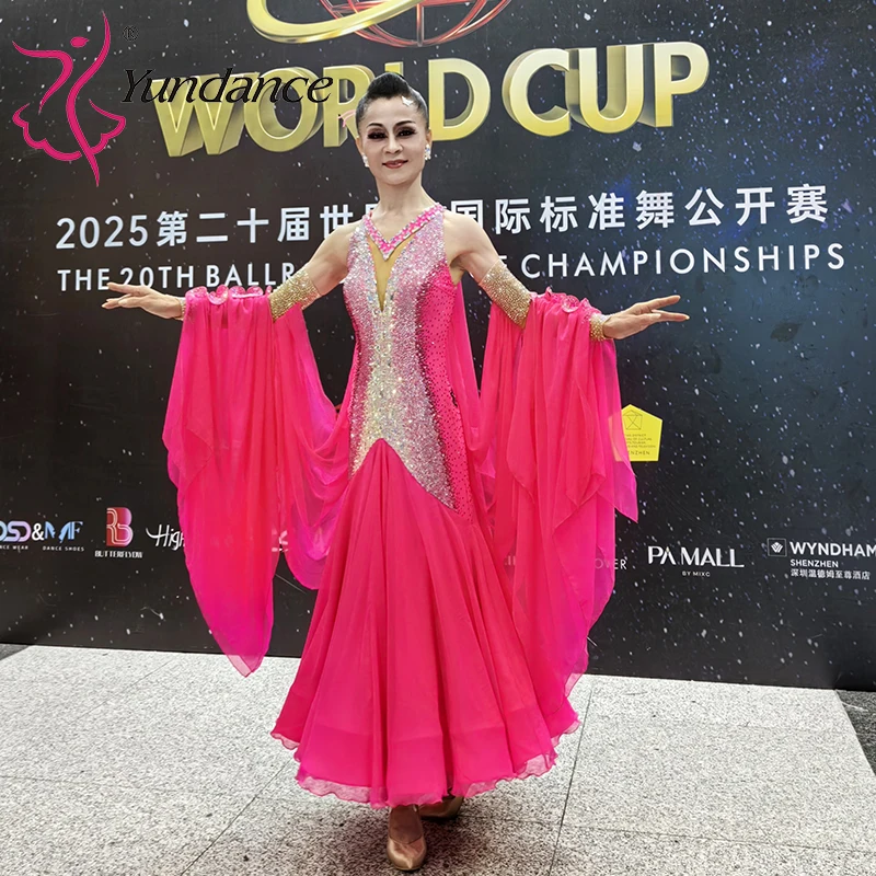 

B-25107 Custom International Standard Ballroom Dance Dress for Women Spandex/Polyester Stage Performance Wear