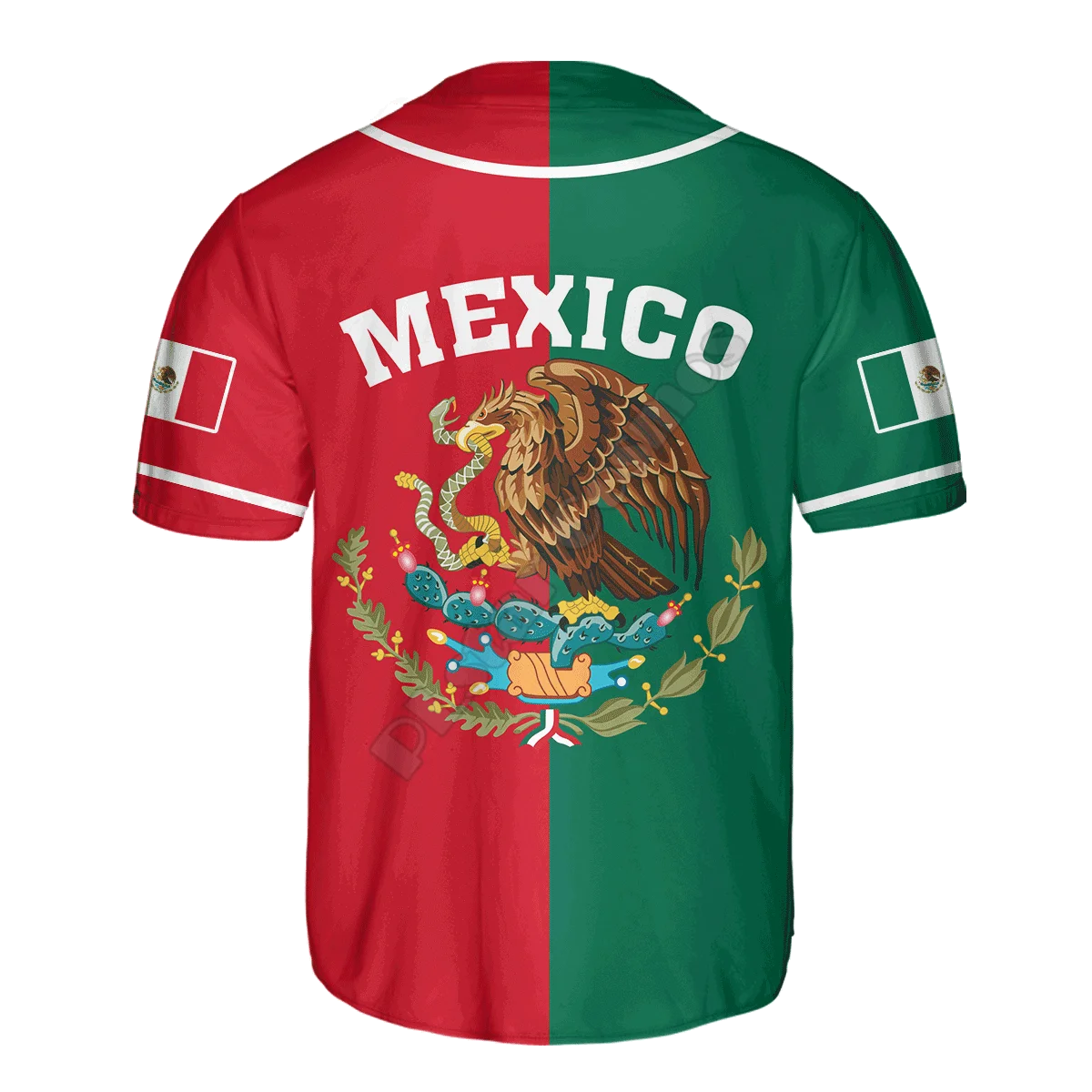 PLstar Cosmos National Emblem Mexico Customize Name 3D Printed Fashion Men\'s Baseball Jersey Casual hip hop Baseball Shirt BQW-1