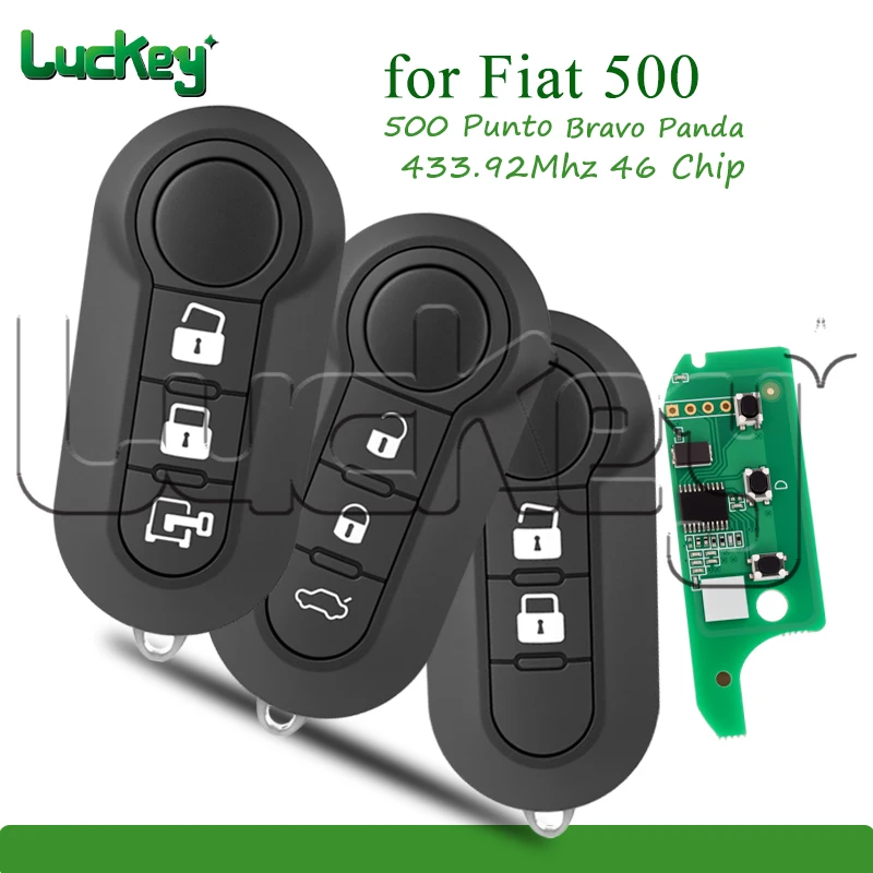 Remote Key For Fiat 500 Doblo Ducato Qubo MPV Punto Bravo Grande for Peugeot Boxer Delphi & Marelli 433.92 ID46 Chip Car Key