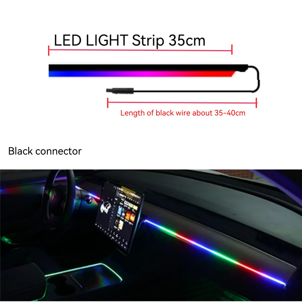 1/2-in-1 110cm 140cm Acryl Auto-Innenbeleuchtung LED-Lichtstreifen APP Fernbedienung USB Ambientebeleuchtung Neon-Atmosphärenlampe Dekoration