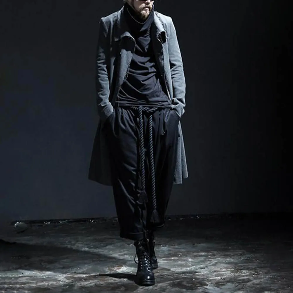 

Spring Autumn Men's Solid Color Wide-Leg Harem Pants American Fashion Trend Street Loose Casual Breathable Niche Men's Bottoms