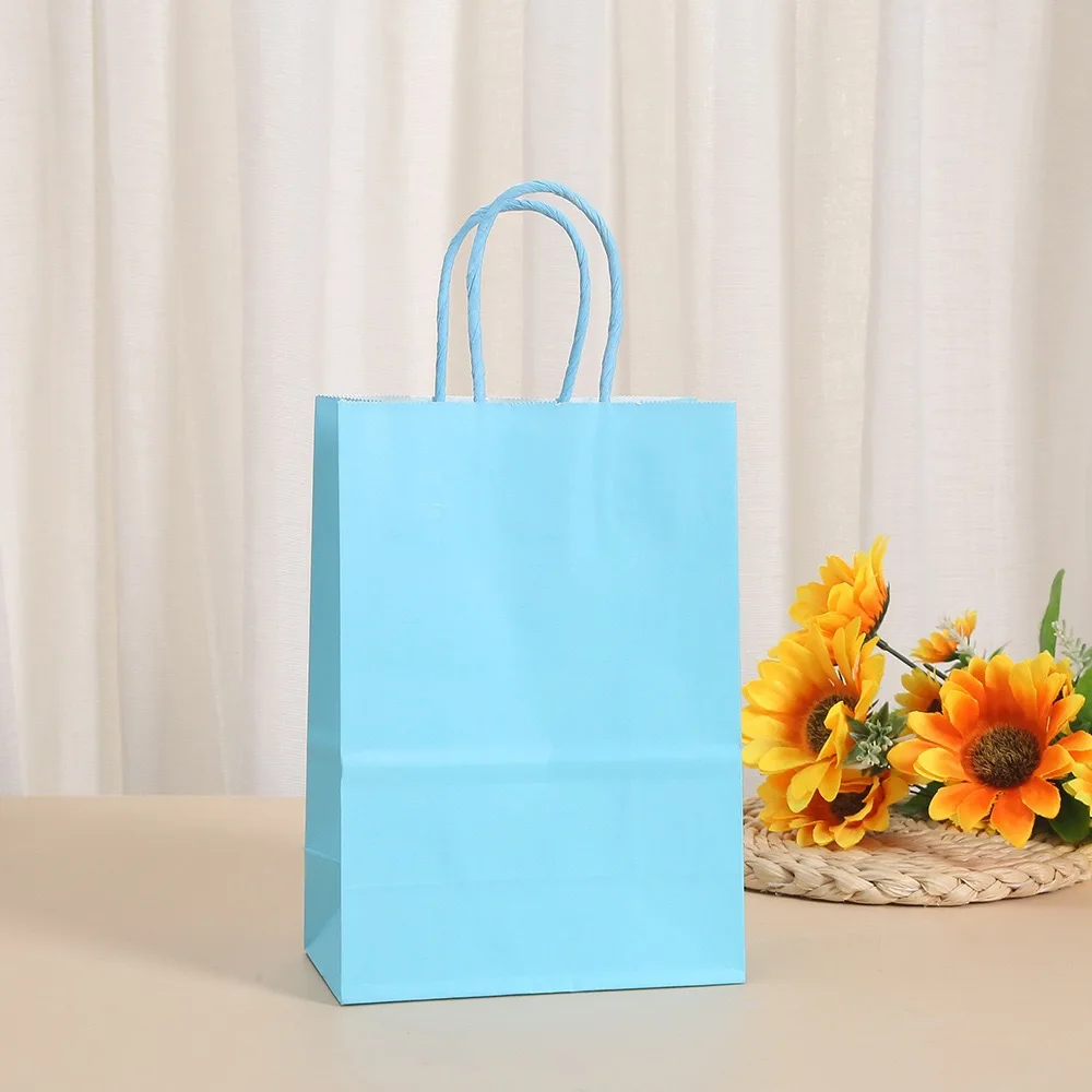 Mini Small Kraft Paper Bag with Handles Festival Gift Bag High Quality Candy Shopping Bags 300 pieces custom LOGO