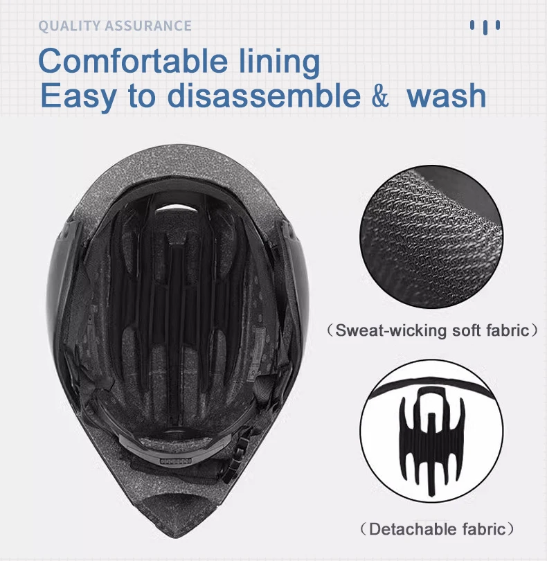 خوذات الترياتلون الاحترافية للوقت التجريبي، خوذة هوائية لركوب الدراجات على الطرق مع نظارات مغناطيسية