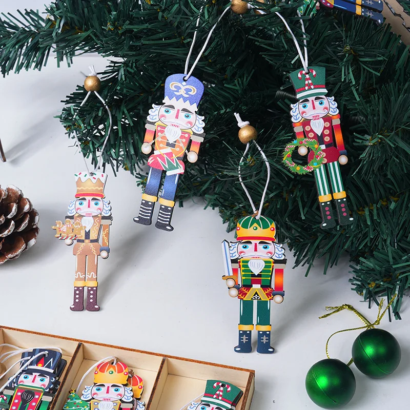 Brand New Wooden Christmas Nutcracker Soldier Pendants 2024 Christmas Tree Ornaments Navidad Natal Xmas Gift Happy New Year 2025