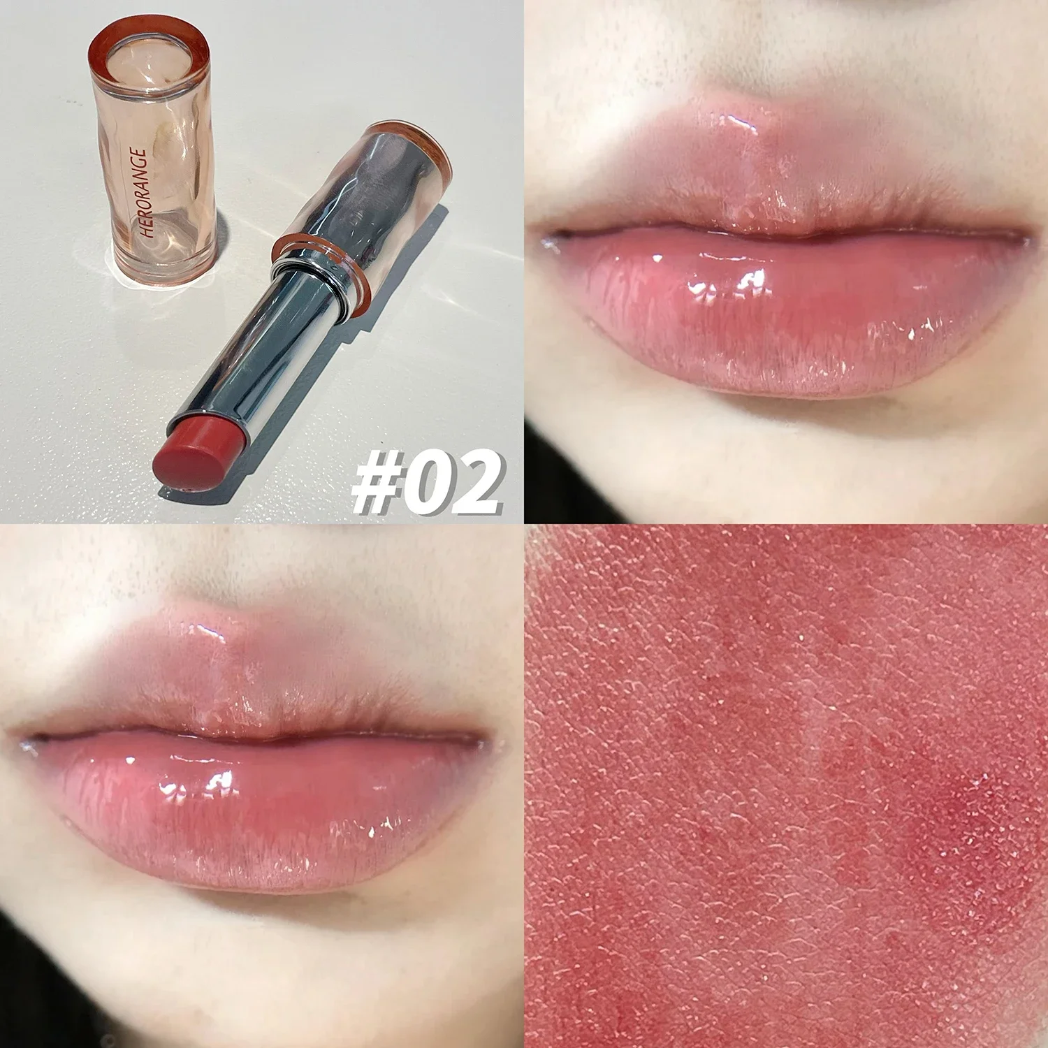 Lápiz labial con luz de espejo, maquillaje delicado y hermoso, brillo de labios de gelatina sólida, rosa sandía, hidratación duradera sin decoloración