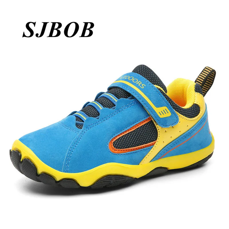 

Blue Children's Hiking Shoes Size 28-39 Hook Loop Trekking Shoes Boy Comfort Anti-Slip Outdoor Sneakers For Kids Sapato Infantil