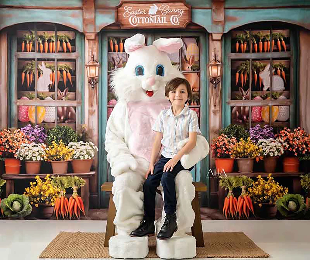 Farm Rabbits Garden Backgrounds Adult Family Photography Props Child Baby Decors Easter Bunny Carrot Photo Studio Backdrops