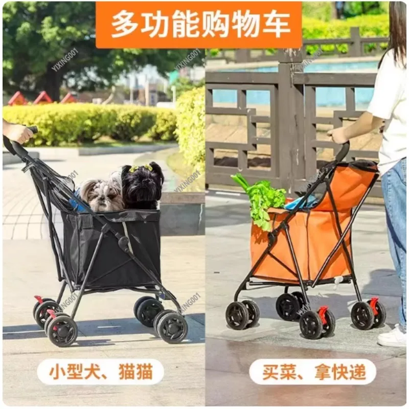 

Lightweight Portable Folding Shopping Cart for Camping Express Pick-up Stall - Pulling Goods Trolley