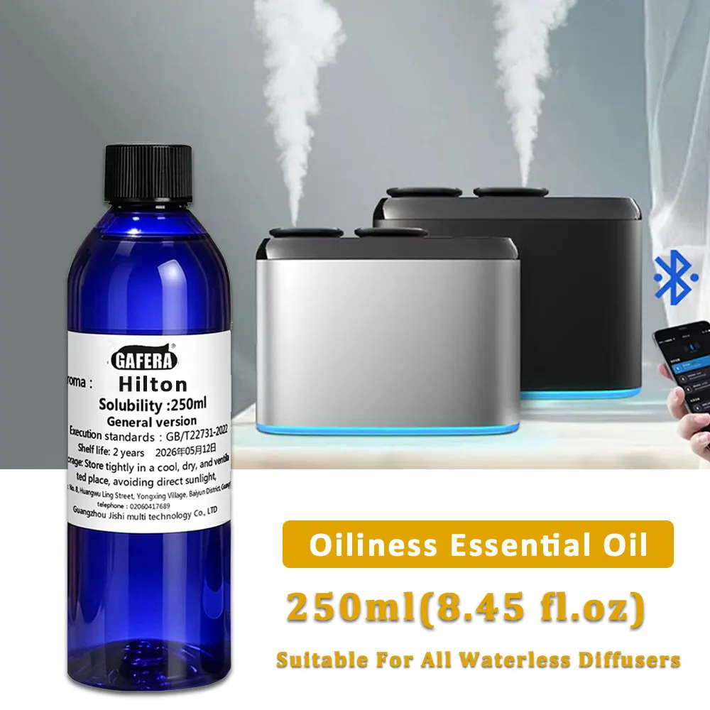 GAFERA 250ml (8.45 fl.oz) Hilton Aromatic Essential Oils - For All Waterless Diffuser, Hotel Aroma Machine Replenishes Essence