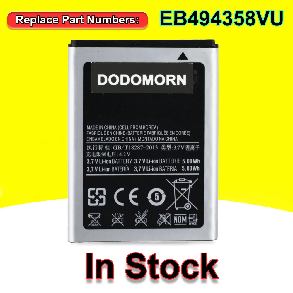 

New EB494358VU Battery For Galaxy Ace S5830 S5660 S7250D S5670 i569 I579 GT-S6102 S6818 GT-S5839i