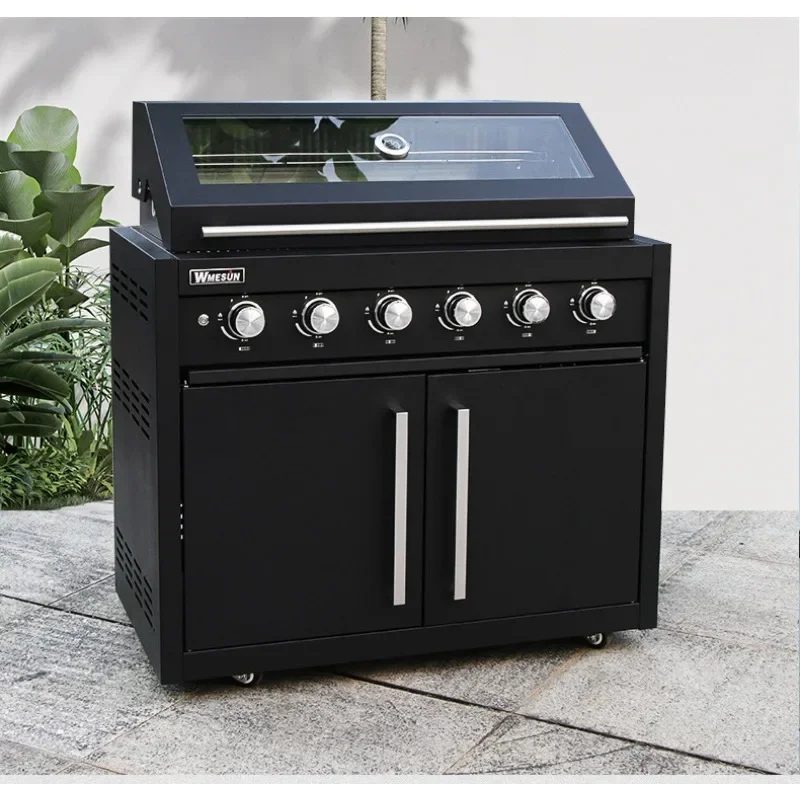 Integral courtyard barbecue table