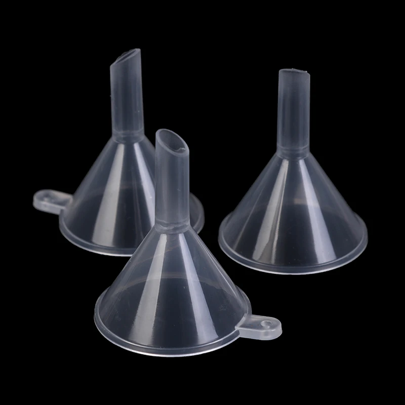 10Pcs/set Transparent Mini Funnels Small Plastic Bottleneck Bottles Packing  Mini Narrow Fine Student Stationary Lab Supplies