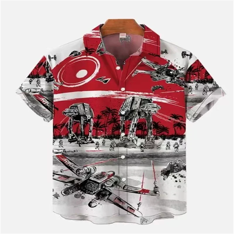 

New and delightful red and white stitching technology psychedelic all terrain armored pedestrian printed short sleeved shirt