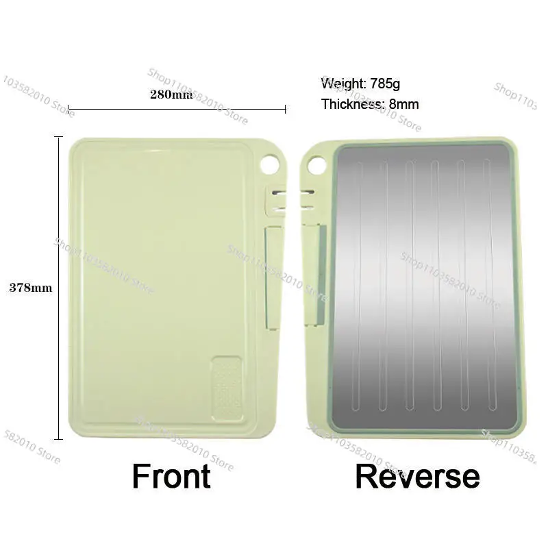 New 4 in 1 Kitchen Plastic Chopping Board Defrosting Tray Stainless Steel Cutting Board with Sharpener