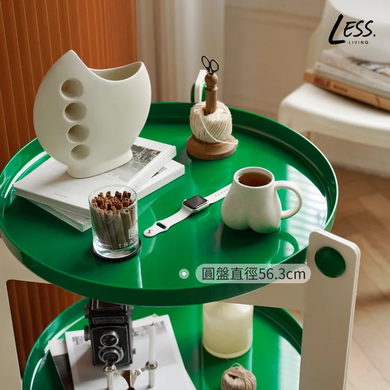 JOYLIVE Small Coffee Table Movable Sofa Side Table Creative Home Trolley Cart Double Layer Table Storage Rack 2022 Dropshipping