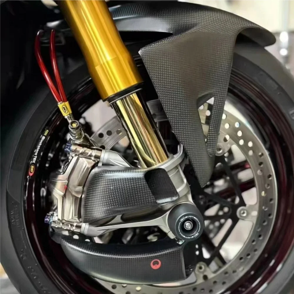 Carbon Fiber 100MM Motorcycle Front Caliper Radiator Cover Air Ducts Brake Cooling Mounting For DUCATI BMW APRILIA MVAGUSTA