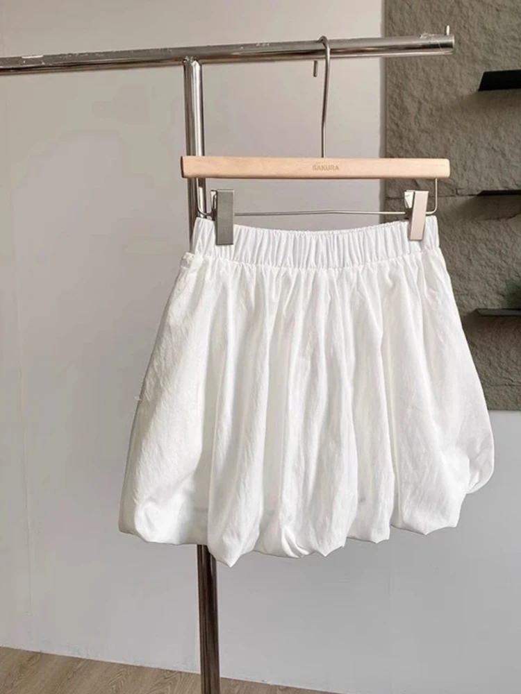 

Lolita Sweet White Skirts Women Summer Korean Fashion Harajuku Balloon Skirt Short High Waist Slim Y2K Lady Dance Mini Skirts